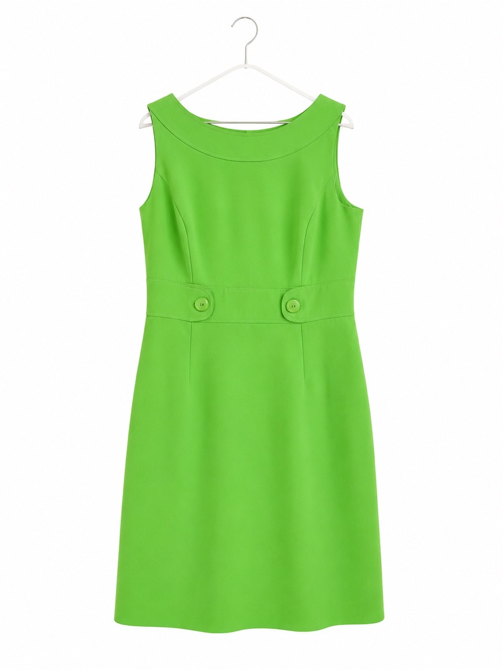 Tahari Vibrant Lime Green Sleeveless Midi Dress